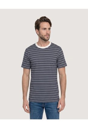 Camiseta Regular Preteñida Klang Para Hombre Azul Ostu