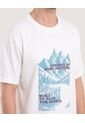 Camiseta Regular Con Estampado De Montañas  Para Hombre Crema Ostu de Ostu