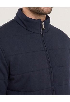 Chaqueta Acolchada Con Cierre Frontal Para Hombre Azul Ostu