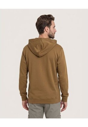 Buzo Hoodie Zipper De Ajuste Cómodo Para Hombre Café Ostu