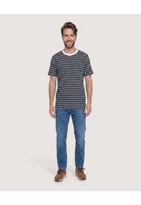 Camiseta Regular Preteñida Klang Para Hombre Azul Ostu