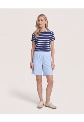 Short Clásico Tiro Alto  Para Mujer Azul Ostu