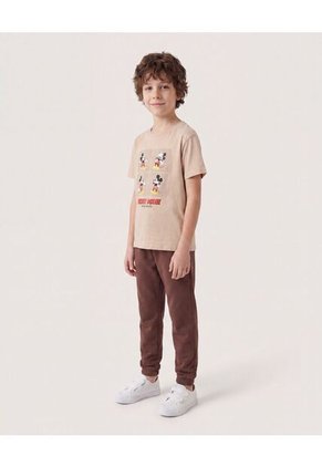 Camiseta Mickey Mouse Retro Para Niño Infantil Niño Beige Ostu