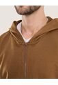 Buzo Hoodie Zipper De Ajuste Cómodo  Para Hombre Café Ostu de Ostu