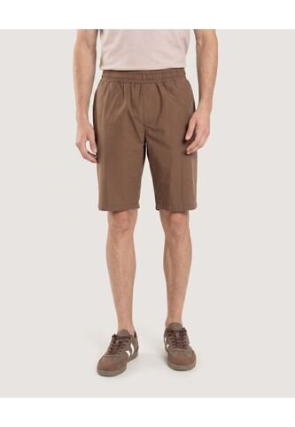Bermuda Básica Con Bolsillos  Para Hombre Café Ostu Ostu