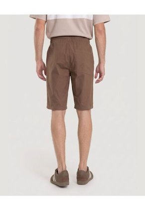 Bermuda Básica Con Bolsillos Para Hombre Café Ostu