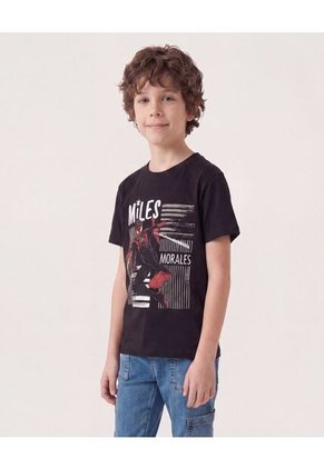 Camiseta Miles Morales Spider Man Para Niño Infantil Niño Negro Ostu