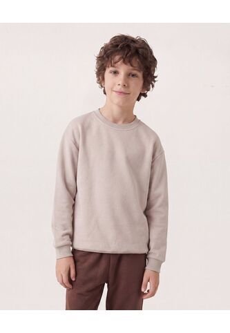 Buzo Básico Cuello Redondo Para Niño  Infantil Niño Beige Ostu Ostu