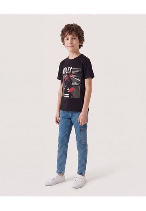 Camiseta Miles Morales Spider Man Para Niño Infantil Niño Negro Ostu