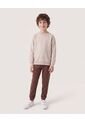 Buzo Básico Cuello Redondo Para Niño  Infantil Niño Beige Ostu de Ostu