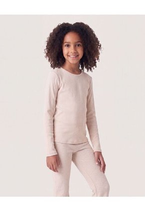 Camiseta Manga Larga Texturizada Infantil Niña Arena Ostu