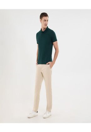 Polo Para Hombre Cuello Tejido Sin Bolsillo Color Verde Marca Ostu #60110798