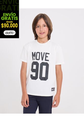 Camiseta  Infantil Niño Manga Corta Cuello Redondo Color Crema Marca Ostu #80090279 Ostu