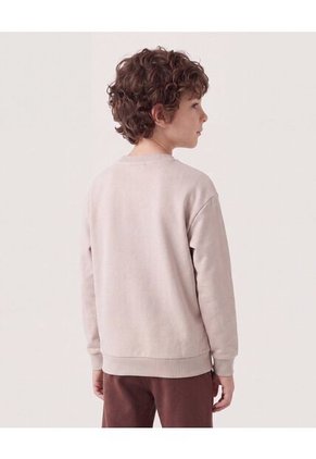 Buzo Básico Cuello Redondo Para Niño  Infantil Niño Beige Ostu
