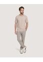 Camiseta Regular Preteñida Klang  Para Hombre Beige Ostu de Ostu