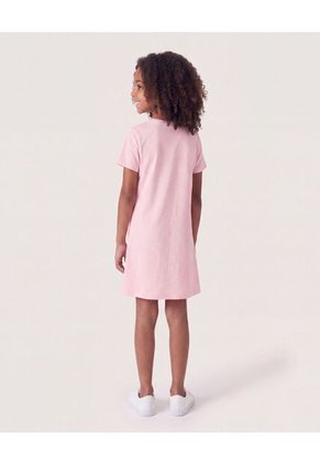 Vestido Helado Manga Corta Infantil Niña Rosa Ostu