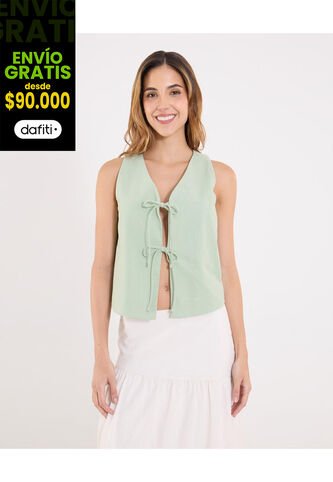 Chaleco  Para Mujer Plano Color Verde Marca Ostu #40250030 Ostu