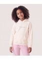 Buzo Hoodie Mensaje Inspirador  Infantil Niña Crema Ostu de Ostu