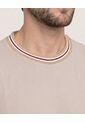 Camiseta Regular Preteñida Klang  Para Hombre Beige Ostu de Ostu