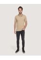 Polo Jersey Lycrada  Para Hombre Beige Ostu de Ostu