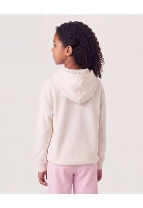 Buzo Hoodie Mensaje Inspirador Infantil Niña Crema Ostu