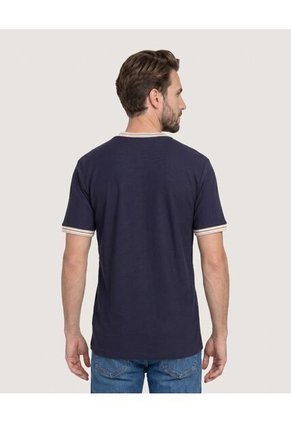 Camiseta Regular Preteñida Klang Para Hombre Azul Ostu