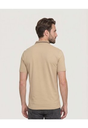 Polo Jersey Lycrada Para Hombre Beige Ostu