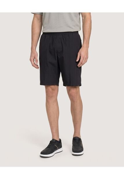 Bermuda Básica Con Bolsillos  Para Hombre Negro Ostu