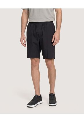 Bermuda Básica Con Bolsillos Para Hombre Negro Ostu