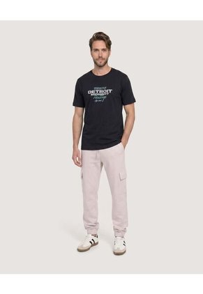 Camiseta Screen Detroit Regular Para Hombre Negro Ostu