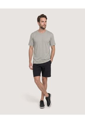 Bermuda Básica Con Bolsillos Para Hombre Negro Ostu
