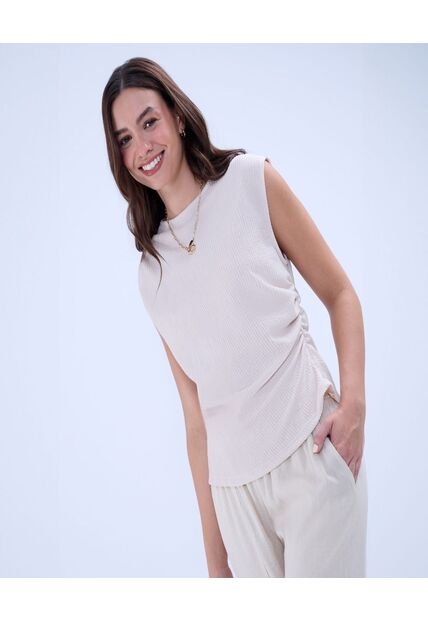 Camiseta Para Mujer Manga Sisa Color Arena Marca Ostu #40092321