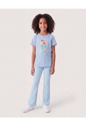 Camiseta Ariel De La Sirenita Infantil Niña Azul Ostu