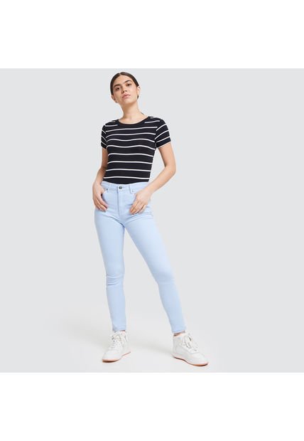 Pantalon Para Mujer 5 Bolsillos Color Azul  Marca Ostu #40070311
