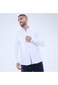 Camisa Para Hombre Manga Larga Sin Bolsillo Cuello Casual M Color Blanco Marca Ostu #60010774 de Ostu