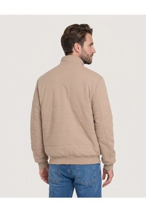 Chaqueta Acolchada Con Cierre Frontal  Para Hombre Beige Ostu