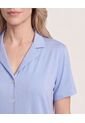 Pijama Resort Con Short Unicolor  Para Mujer Azul Ostu de Ostu