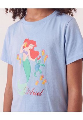 Camiseta Ariel De La Sirenita Infantil Niña Azul Ostu