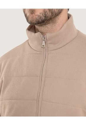 Chaqueta Acolchada Con Cierre Frontal  Para Hombre Beige Ostu