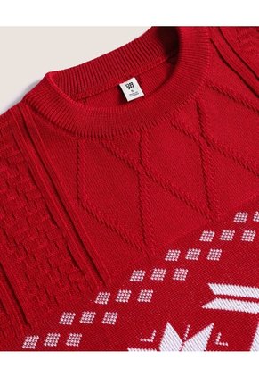 Saco Unisex Cuello Redondo Color Rojo Marca Ostu #60330053