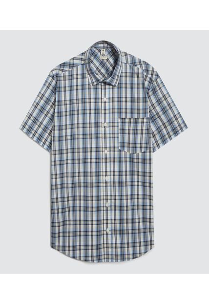 Camisa Para Hombre Manga Corta Con Bolsillo Color Azul  Marca Ostu #60010716