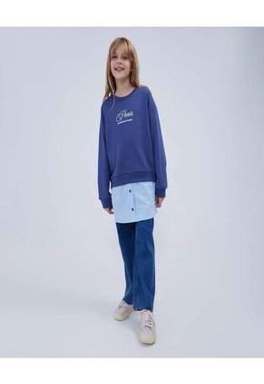 Buzo Para Niña Cuello Redondo Color Azul  Marca Ostu #90060104