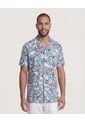 Camisa  Para Hombre Manga Corta Sin Bolsillo Cuello R Color Azul Marca Ostu #60010878 de Ostu
