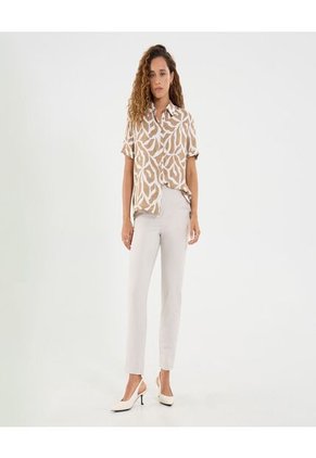 Camisa Para Mujer Manga Corta Color Hueso Marca Ostu #40010302