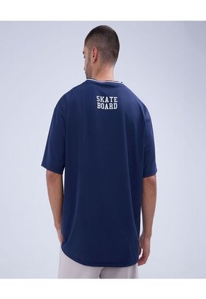 Camiseta Para Hombre Manga Corta Color Azul  Marca Ostu #60091316