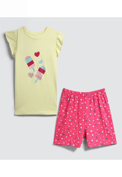 Pijama Para Niña M/C P/C Color Amarillo  Marca Ostu #90040059