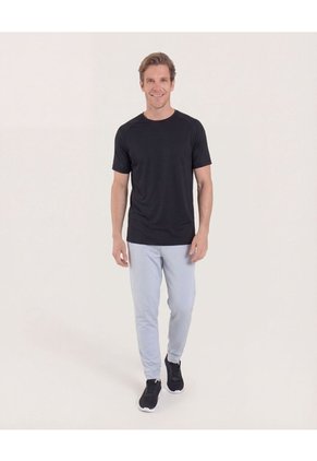 Camiseta Texturizada Con Reflectivo  Para Hombre Negro Ostu