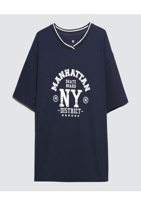 Camiseta Para Hombre Manga Corta Color Azul  Marca Ostu #60091316