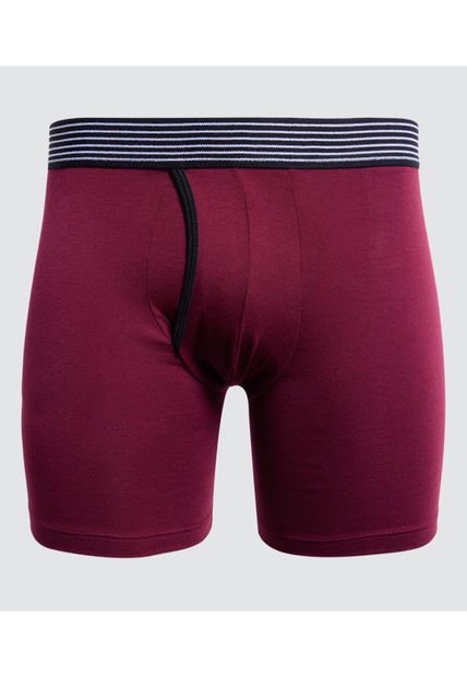 Boxer Para Hombre Bragueta Medio Algodón Color Vino Marca Ostu #60000414