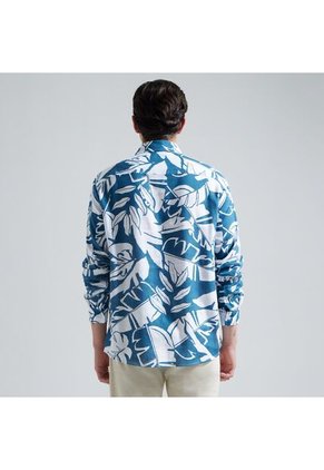 Camisa Para Hombre Manga Larga Sin Bolsillo Color Azul  Marca Ostu #60010596